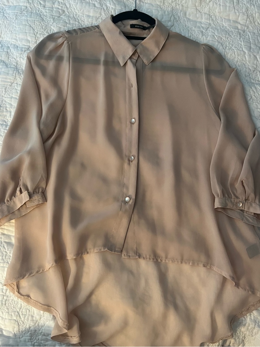 Poetry Sheer Blouse in Nude Blush